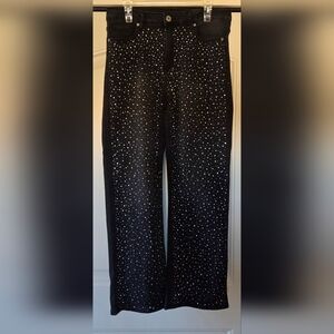 V.I.P. Jeans With Rhinestone Embellishments On Front, Size 15/16